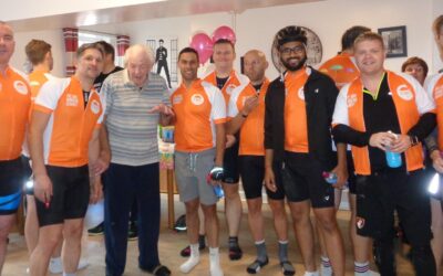 Charity Cyclists Stop off at Arden House Care Home