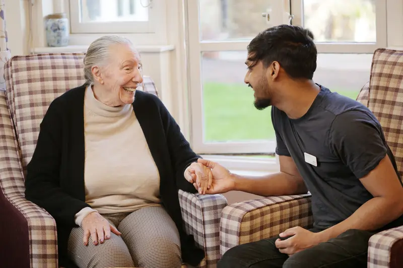 Greensleeves Care - resident and carer