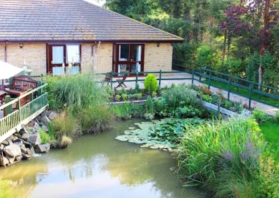 Exterior Pond Image at Rose Cottage Care Home in Huntingdon