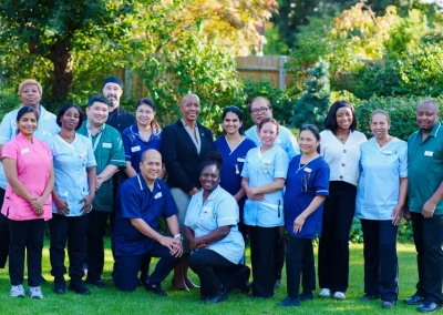Team photo of the staffing team at Speirs House in New Malden