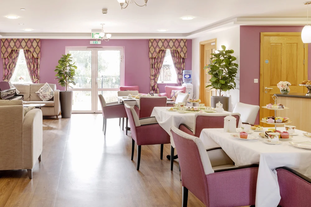 Lounge at De Lucy House Care Home in DIss, Near Eye