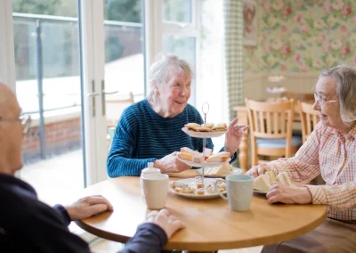 Residents enjoying an afternoon tea at Henley House Care Home in Ipswich