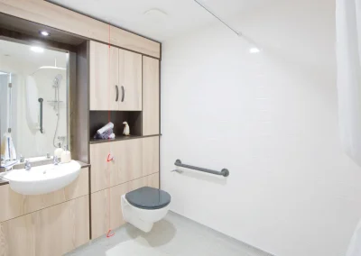 Bathroom at Henley House Care Home, Ipswich – modern accessible design with safety features and clean finishes