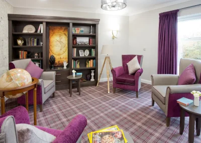 Lounge at Henley House Care Home, Ipswich – airy space with natural light and comfortable seating for residents