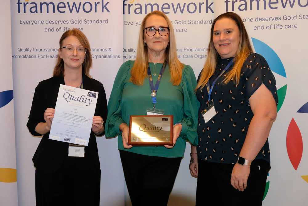 The team at Henley House Care Home in Ipswich, with the GSF Accreditation