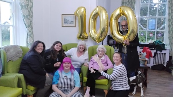 Joan celebrates a century of memories at Sharnbrook House