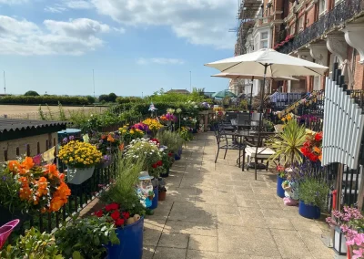 Patio Area at Grosvenor House care home in St. Leonards-on-Sea