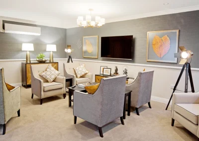 Modern resident lounge at Clarendon Lodge Care Home in Rickmansworth