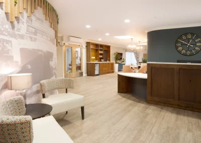 Reception and welcome area at Clarendon Lodge Care Home in Rickmansworth