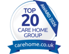 Carehome.co.uk -top 20 group care award 2026 won by Greensleeves Care